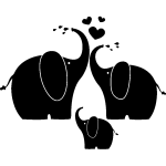 Sticker éléphants heureux Sticker éléphants heureux