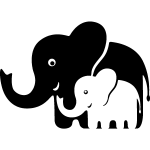 Sticker elphants de maman et bb