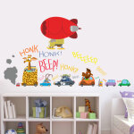 Sticker embouteillage et dirigeable avec animaux rigolos Sticker embouteillage et dirigeable avec animaux rigolos