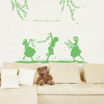 Sticker enfants jouant dans la nature