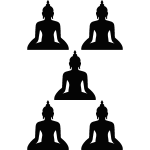 Sticker ensemble de statues de bouddha Sticker ensemble de statues de bouddha