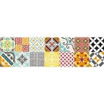 Stickers escalier carrelages mosaque multicolore x 2