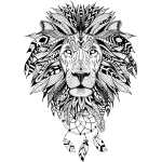 Sticker ethnique tte de lion