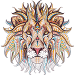 Sticker ethnique tte de lion artistique
