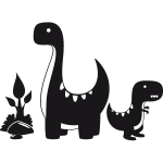 Sticker famille de dinosaure
