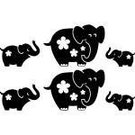 Sticker famille éléphants Sticker famille éléphants