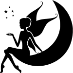 Sticker fe assise sur la lune