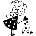 Sticker la fe qui offre des coeurs