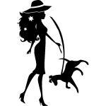 Sticker femme lgante avec son chien