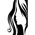 Sticker femme moderne aux longs cheveux