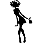 Sticker femme avec un petit sac Sticker femme avec un petit sac