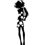 Sticker femme avec robe fleurie Sticker femme avec robe fleurie