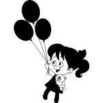 Sticker fille avec les ballons Sticker fille avec les ballons