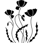 Sticker fleur coquelicots
