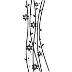 Sticker fleurs design aux longues tiges