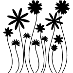 Sticker fleurs marguerites lgantes