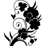 Sticker fleurs orchidées avec papillons Sticker fleurs orchidées avec papillons