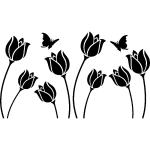 Sticker fleur et papillon tête de lit Sticker fleur et papillon tête de lit