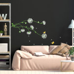 Sticker fleurs pisenlits en coeurs
