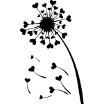 Sticker fleur pissenlits en coeurs