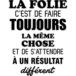 Sticker la folie c'est de faire toujours la même chose design Sticker la folie c'est de faire toujours la même chose design
