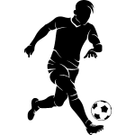 Sticker footballeur avec un ballon Sticker footballeur avec un ballon