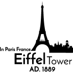 Sticker france eiffel tower ad. 1889 in paris france