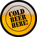 Sticker frigo cold beer here