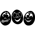 Sticker frigo design smiley de 3 ?ufs