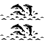 Sticker frise dauphins Sticker frise dauphins