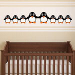 Sticker frise d'un famille de pingouins Sticker frise d'un famille de pingouins