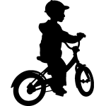 Sticker garçon sur une bicyclette Sticker garçon sur une bicyclette