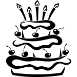 Sticker gteau d'anniversaire avec 5 bougies