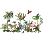 Stickers gants animaux dans les tropiques