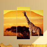 Sticker la girafe au coucher du soleil