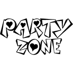 Sticker graffiti party zone