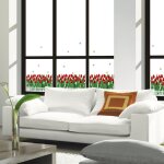 Sticker haie de tulipes