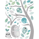 Stickers hrisson et les oiseaux en pleine nature