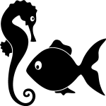 Sticker hippocampe poisson Sticker hippocampe poisson