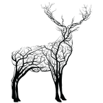 Sticker hipster cerf des bois design Sticker hipster cerf des bois design