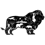 Sticker hipster lion