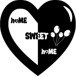 Sticker home sweet home ballons et coeur Sticker home sweet home ballons et coeur