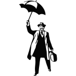 Sticker homme avec un parapluie