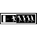 Sticker homme poursuivi par des femmes Sticker homme poursuivi par des femmes