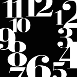 Sticker horloge carr avec numros