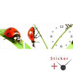 Sticker horloge coccinelles sur une plante
