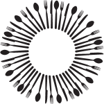 Sticker horloge couverts