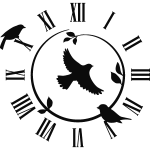 Sticker horloge avec des oiseaux Sticker horloge avec des oiseaux