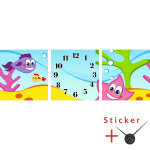 Sticker horloge vie aquatique