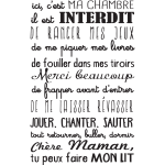 Sticker ici c'est ma chambre - les rgles  suivre